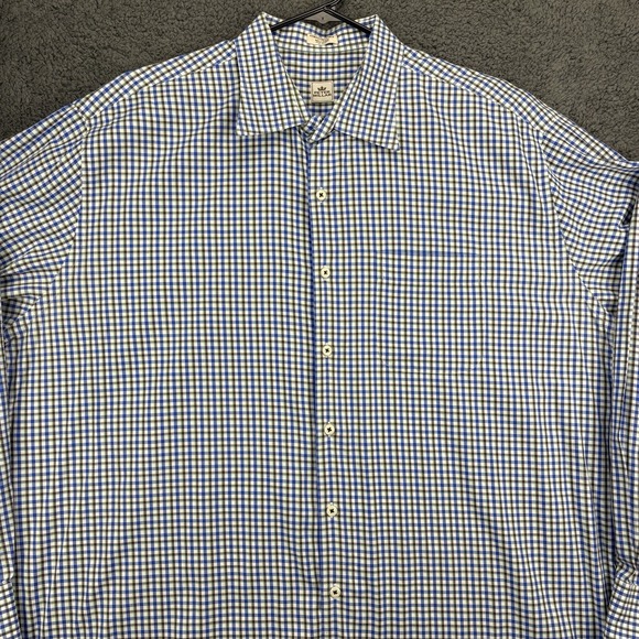 Peter Millar Shirt Men XXL Crown Ease Cotton Plaid Pocket Button Up - Picture 3 of 10